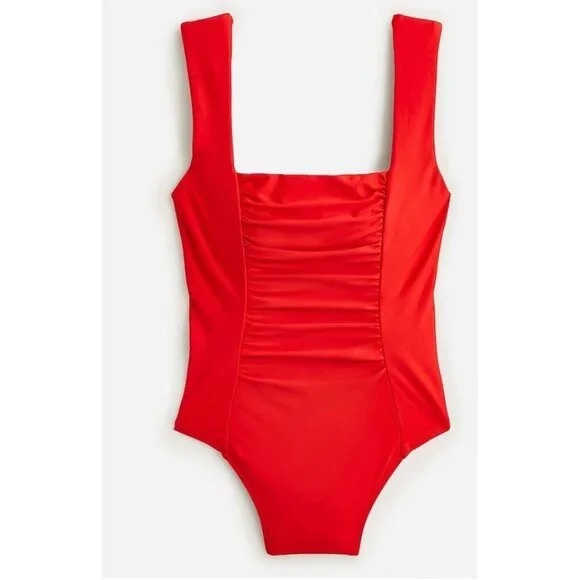 NWT J.CREW Ruched Squareneck One Piece Swimsuit Plus - Picture 3 of 9